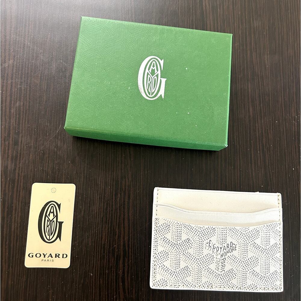 White Goyard Card Holder